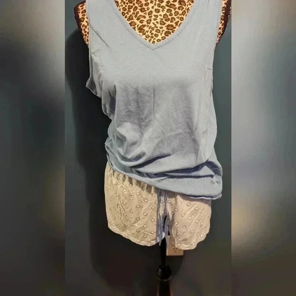 Croft And Barrow Blue Tank Top Women's Pajama Set Size XL (EUC)